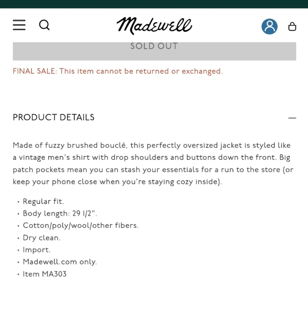 Madewell Grey Walton Shirt Jacket in Small - Picture 5 of 10